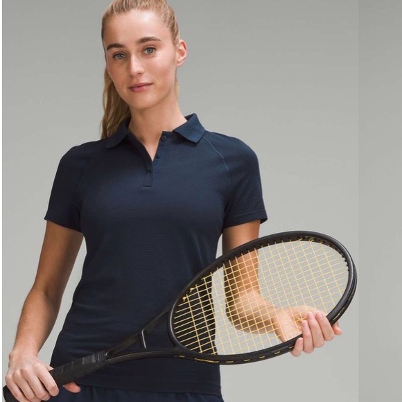 lululemon athletica Tops - Lululemon Swiftly Tech Relaxed- Fit Polo Shirt Navy/Dark Blue Women’s Size 14